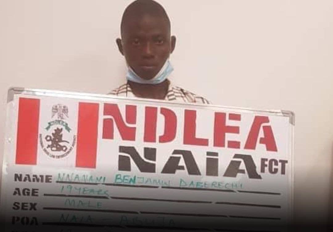 Europe-bound 17-yr-old student arrested with 7.2 kilogram of meth at Abuja airport
