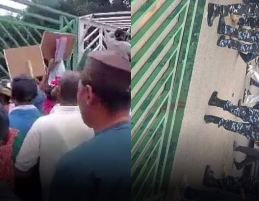 Just In: Union protesters storm National Assembly, breach gates in Abuja