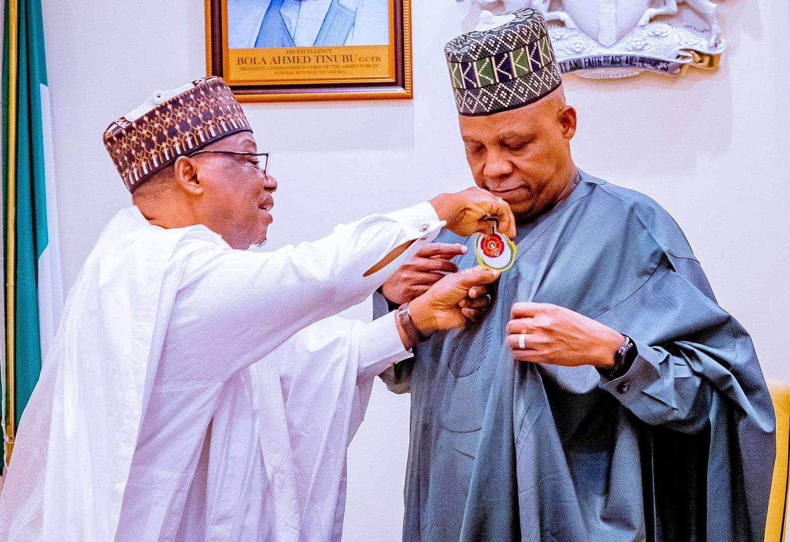 Shettima decorated with 2024 Armed Forces Remembrance Day Emblem