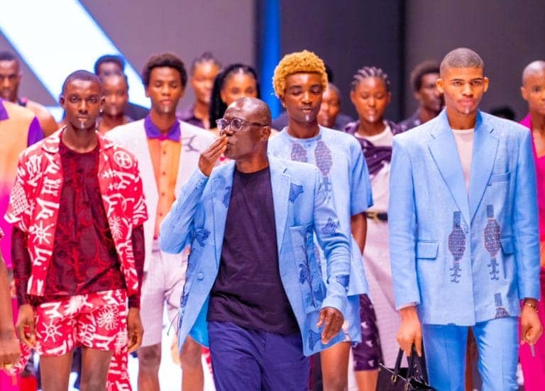 Sanwo-Olu walked the runway at Lagos Fashion Week
